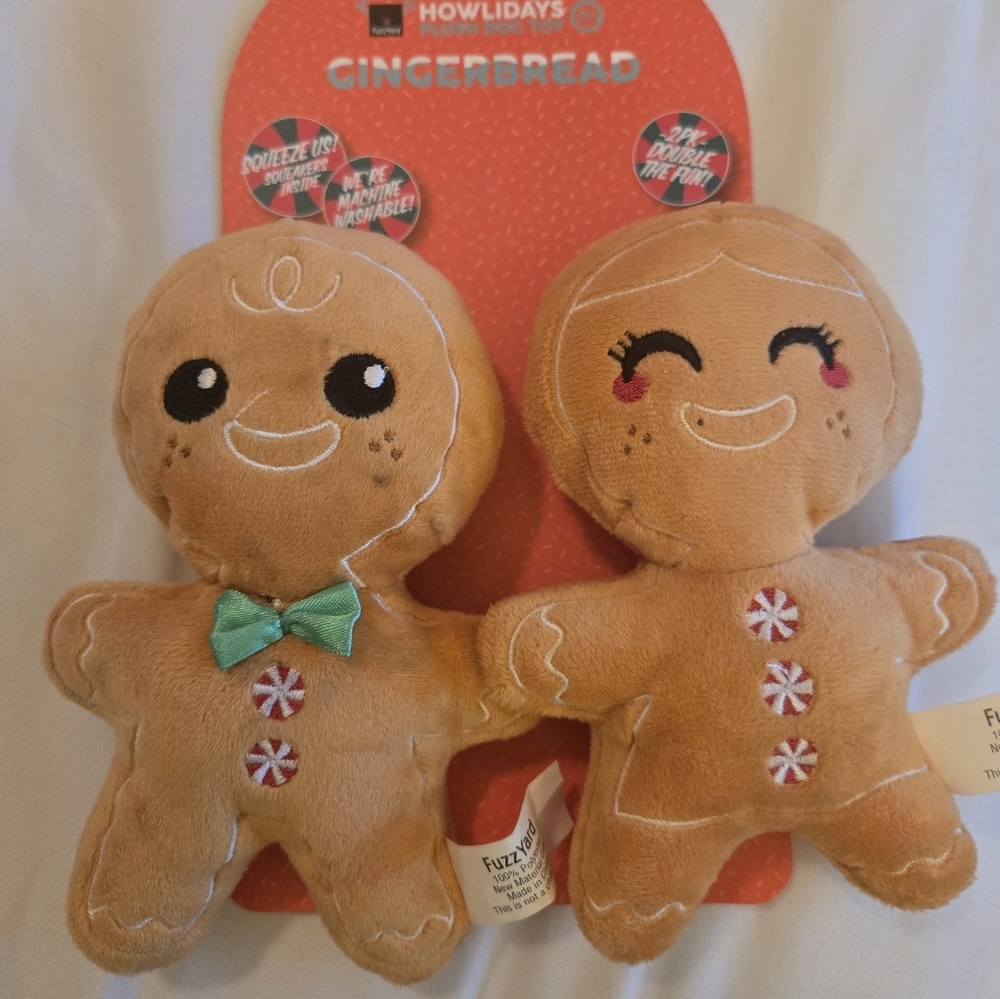Gingerbread Plush Dog Toys
